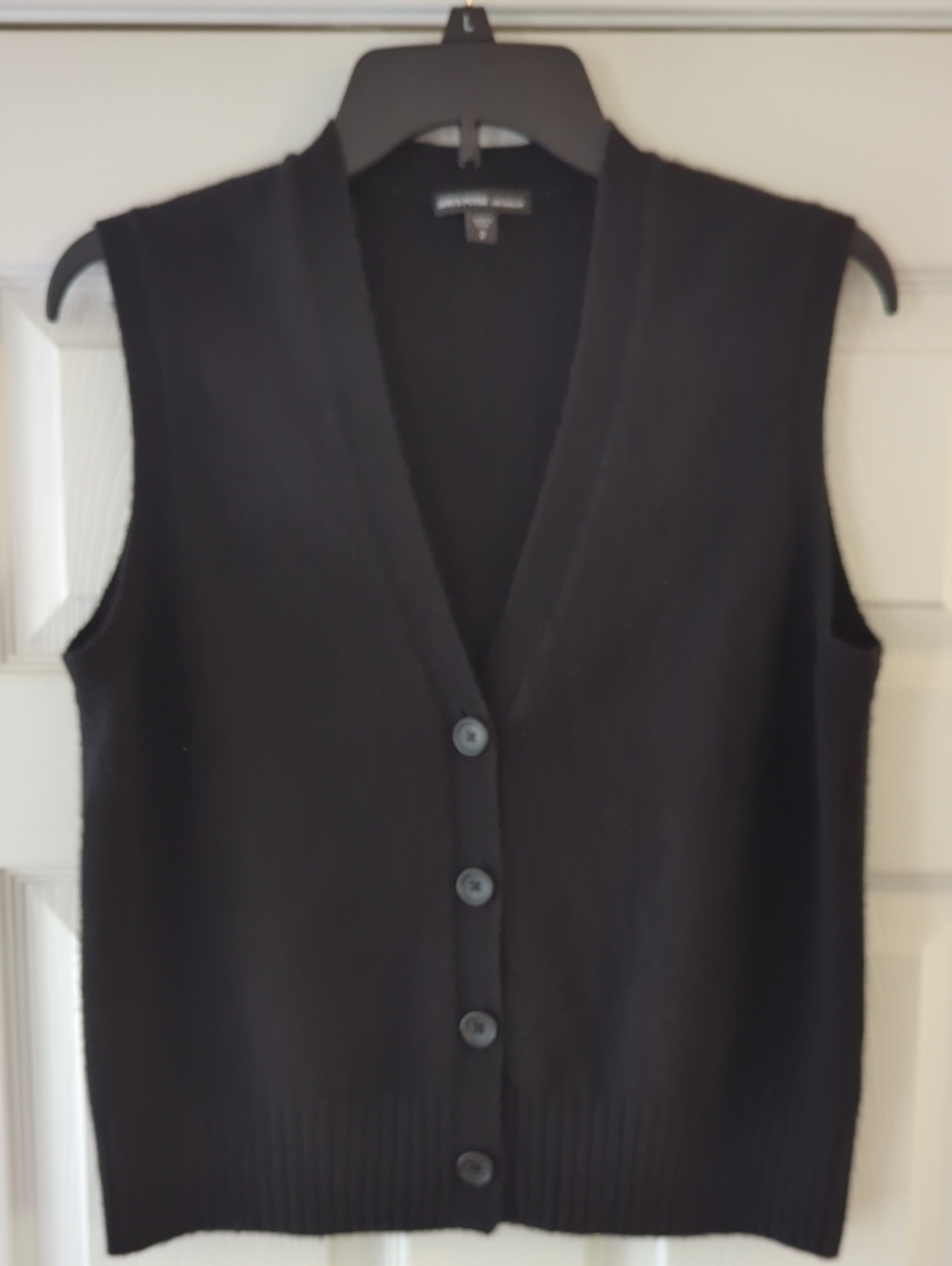 James Perse Black Cashmere Button Vest